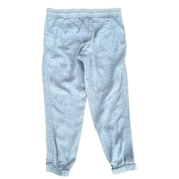 Athleta Retreat Linen Jogger Pants Linen Chambray Blue 14 - Picture 3 of 7